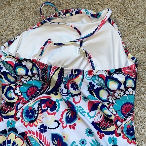 Venus Ruched Side Halter Tankini Top Size 16 - Picture 8 of 15